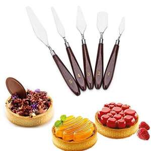 5 piece professional cake decorating spatula set with wooden handles - Spatula