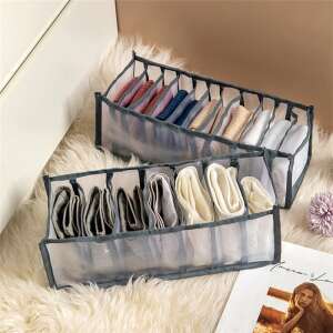 11-compartment underwear organizer for drawer, grey, mesh, foldable, storage, organization - Closet organizer