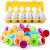 12 piece egg shape sorting toy set in yellow plastic egg carton, featuring colorful shapes and matching halves
