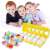 12 piece egg shape sorting toy set in yellow plastic egg carton, featuring colorful shapes and matching halves