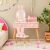 Timeless Tools Bunny Vanity Table for Kids with Mirror and Chair in a girl's room