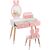 Timeless Tools Bunny Vanity Table for Kids with Mirror and Chair, drawers open