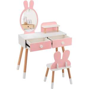Timeless Tools Nyuszis fésülködő asztal gyerekeknek tükörrel, székkel 85708396 Szépítkezőasztal, sminkszett, illat