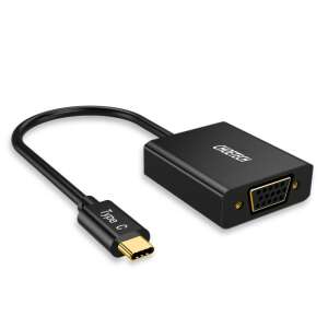 Choetech USB-C - VGA adapter, fekete, laptopok és egyéb USB-C porttal rendelkező eszközök VGA monitorokhoz való csatlakoztatásához - VGA átalakító