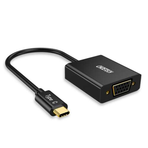 Choetech USB-C - VGA adapter, fekete, laptopok és egyéb USB-C porttal rendelkező eszközök VGA monitorokhoz való csatlakoztatásához