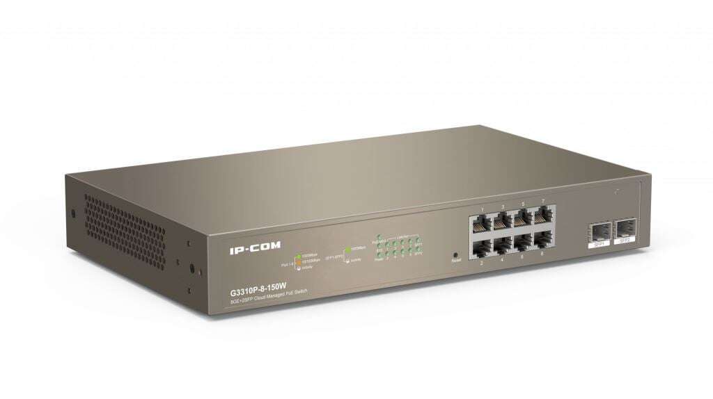 IP-COM 8x 10/100/1000 + 2x SFP vezérelhető switch (G3310P-8-150W)