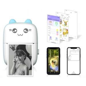 Izoxis Mini Bluetooth-Thermo-Drucker, Collage mit Drucker, App-Oberfläche und Anwendungsbeispielen - Drucker & Scanner