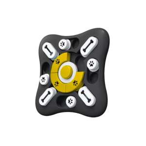 Purlov interactive dog puzzle toy, black, angled view - Dog Toy