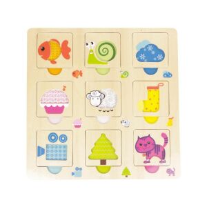 Drewniane puzzle ze zwierzętami, drewniane puzzle dla maluchów - Puzzle Baba