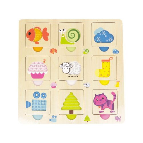 Állatok fa keretes 9 darabos puzzle