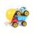 Construction toy set with dump truck, tractor and safety helmet in packaging