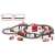 Fire rescue train track set with tunnel, bridge, and other accessories