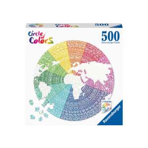 Ravensburger Circle of Colors 500 elementów okrągła układanka, mapa świata mandala - Ravensburger Puzzle