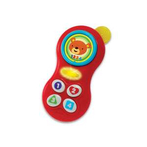 WinFun Baby Fun Telefon, piros zenélő játéktelefon babáknak, fényekkel és hangokkal, 3 hónapos kortól - Winfun