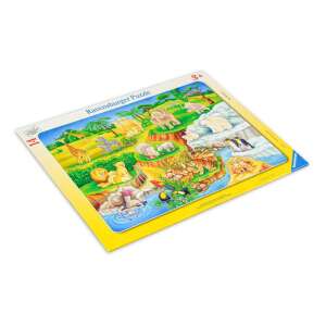 Ravensburger puzzle pre deti so 14 dielikmi, s obrázkom zoo s zvieratami, ako sú žirafy, zebry, levy, tigre a tučniaky - Puzzle