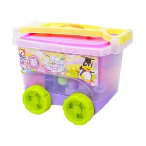 33-teiliges Bausteine-Set in einem Wagen, für Kinder, Mädchen, Lernspielzeug, Plastikbausteine, Aufbewahrungsbehälter - Plastikbausteine