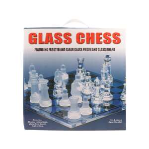 Üveg sakk készlet 20 x 20 cm 85846658 Dominók, sakkok