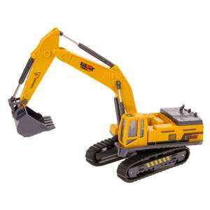 Yellow toy excavator with movable arm and bucket, perfect for imaginative play - Work machine for children