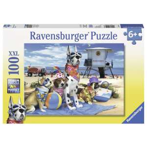Ravensburger: Puzzle 100 db - Kutyák a strandon 85846989 Puzzle - Kutya