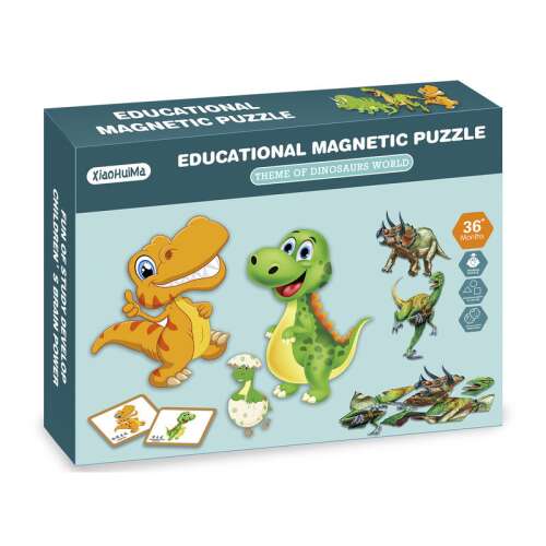 Educational Magnetic Puzzle Dinosaur World, 95 pieces, for kids ages 3+