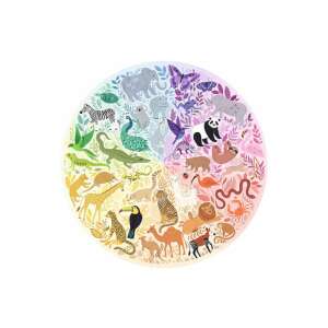 Ravensburger Circle of Colors 500-teiliges Tier-Puzzle, fertiges Puzzle zeigt ein farbenfrohes rundes Design mit verschiedenen Tieren - Puzzle & Rätsel