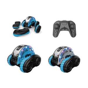 2 in 1 RC stunt car, amphibious, remote control, 360 degree rotation, LED lights, blue and black - Remote control vehicle