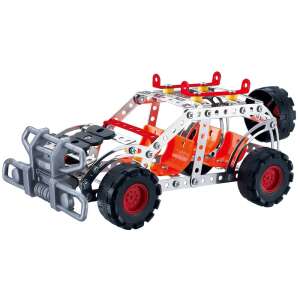 Metal Brick 165 piece off-road car building set, assembled model, red and black car with metal frame - Metal building toy