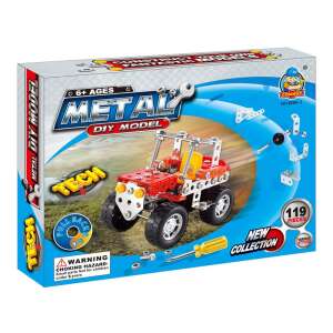 119 piece metal construction toy, build your own off-road vehicle, metal construction set, DIY model, for kids, ages 6+ - Metal building toy