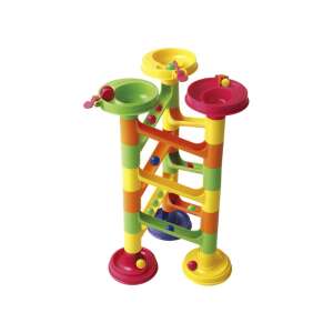 Marble Run Deluxe Race Game, 30 pieces, colorful, plastic, assembled, tower, bridge, 3+ years - Ball field