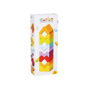 Kubika Holz Stapelturm Spiel Verpackung, 12 Teile, 3+ Jahre - Cubika