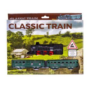 Set Classic Train, 13 piese, tren de jucărie cu locomotivă și vagoane de pasageri - Tren, element feroviar, autostradă