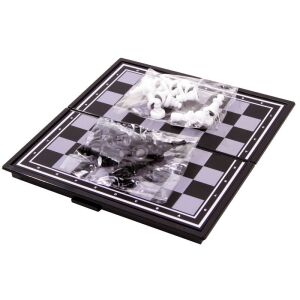 Magnetyczne szachy podróżne z figurami w plastikowych torebkach - Domino, szachy