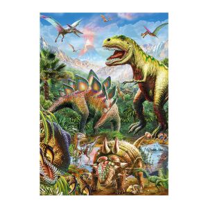 Dino Neon Dínó Lumea XXL Puzzle 100 piese imagine completă - Puzzle
