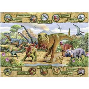 Puzzle Ravensburger z dinozaurami, 100 elementów, przedstawiające różne dinozaury, w tym Tyrannosaurus Rex, Brachiosaurus i Pterosaurs - Ravensburger Puzzle