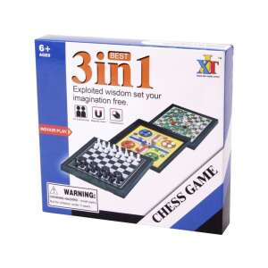 3 az 1-ben mágneses úti társasjáték készlet 85849982 Dominó, sakk
