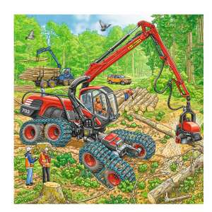 Ravensburger Puzzle 3x49 elementów - Gigantyczne maszyny - Zbiornik leśny - Ravensburger Puzzle