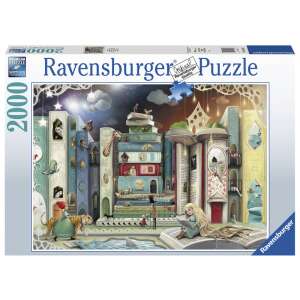 Ravensburger 2000 darabos kirakós játék, A Könyvek Útja, egy varázslatos illusztrációval, amely egy könyvekből épült világot ábrázol - Ravensburger Puzzle