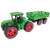 Green toy tractor with trailer, farm truck, kids toy