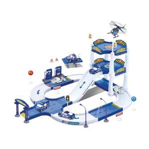 Police City 3D Kid Cars Môj prvý pretekársky set hrací set s policajnými autami, vrtuľníkom, čerpacou stanicou, umývačkou áut a garážou - Autá a vozidlá