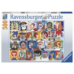 Ravensburger 500-teiliges Puzzle, Arcok, mit einem farbenfrohen Collage von Gesichtern - Puzzle