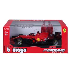 Bburago 1/18 Ferrari SF21 2021 Model samochodu Formuły 1, Charles Leclerc #16 - Model, makieta