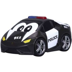 Bburago Jr. Lamborghini Police Car toy, black with white police markings, front view - Bburago