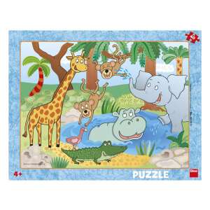 Dino Puzzle 40 piese - Grădina Zoologică, puzzle pentru copii cu animale, de la 4 ani - Dino Bikes Puzzle
