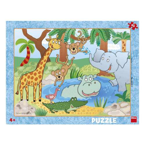 Dino Puzzle 40 piese - Grădina Zoologică, puzzle pentru copii cu animale, de la 4 ani