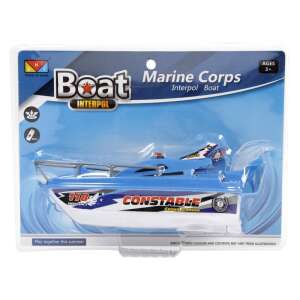 Hračka loď Marine Corps Interpol, na batérie, 24 cm, modrá a biela - Autá a vozidlá