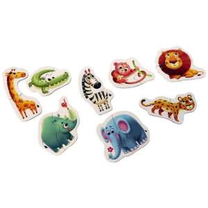 Cubika Afrikanische Tiere 16-teilige Puzzle-Teile mit bunten Illustrationen von afrikanischen Tieren wie Elefant, Zebra, Löwe, Giraffe, Krokodil, Leopard, Nashorn und Affe - Baby-Puzzle