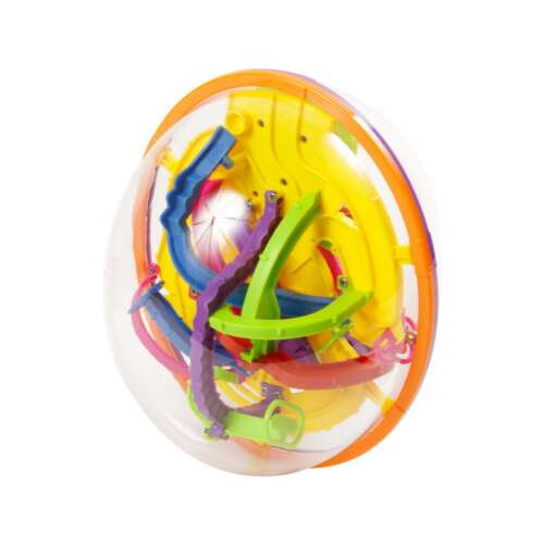 3D labirintus labda játék, színes labirintus, átlátszó labda, fém golyó, próbáld ki a készségeidet