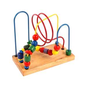 Holzperlenlabyrinthspielzeug mit bunten Perlen und Drahtbahn - Babywalker, Lauflernhilfen und Entwicklungsspiele für Kleinkinder