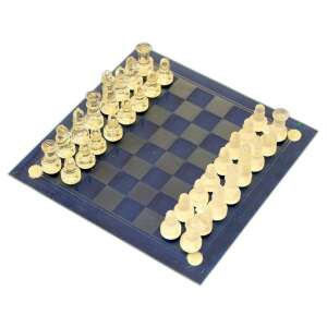 Glass chess set, frosted and clear glass pieces, 35 x 35 cm board, 2 players, ages 8 and up - Domino, Chess Set
