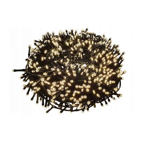 100 LED-es meleg fehér kültéri karácsonyi fényfüzér, 10 méter hosszú, fekete kábellel